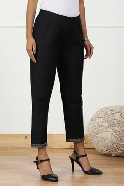 Black Art Silk Pants image number 3