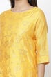 Yellow Poly Cotton Short Yarndyed Kurti image number 1