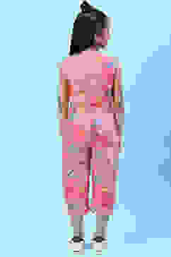 Coral Cotton Jumpsuit image number 4