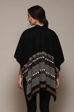 Black Cotton Jacquard Straight Yarndyed Sweater image number 0