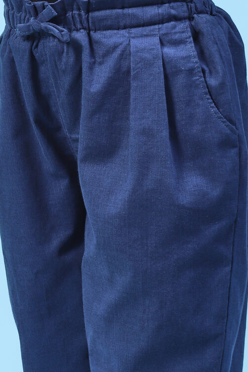 Blue Cotton Solid Pant image number 1