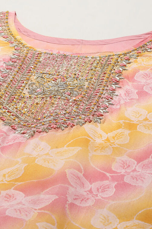Blue Organza Unstitched Suit set image number 2