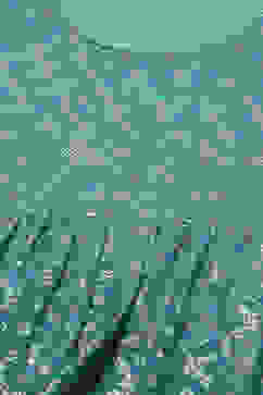 Sea Green Polyester Anarkali Kurta Churidar Suit Set image number 1