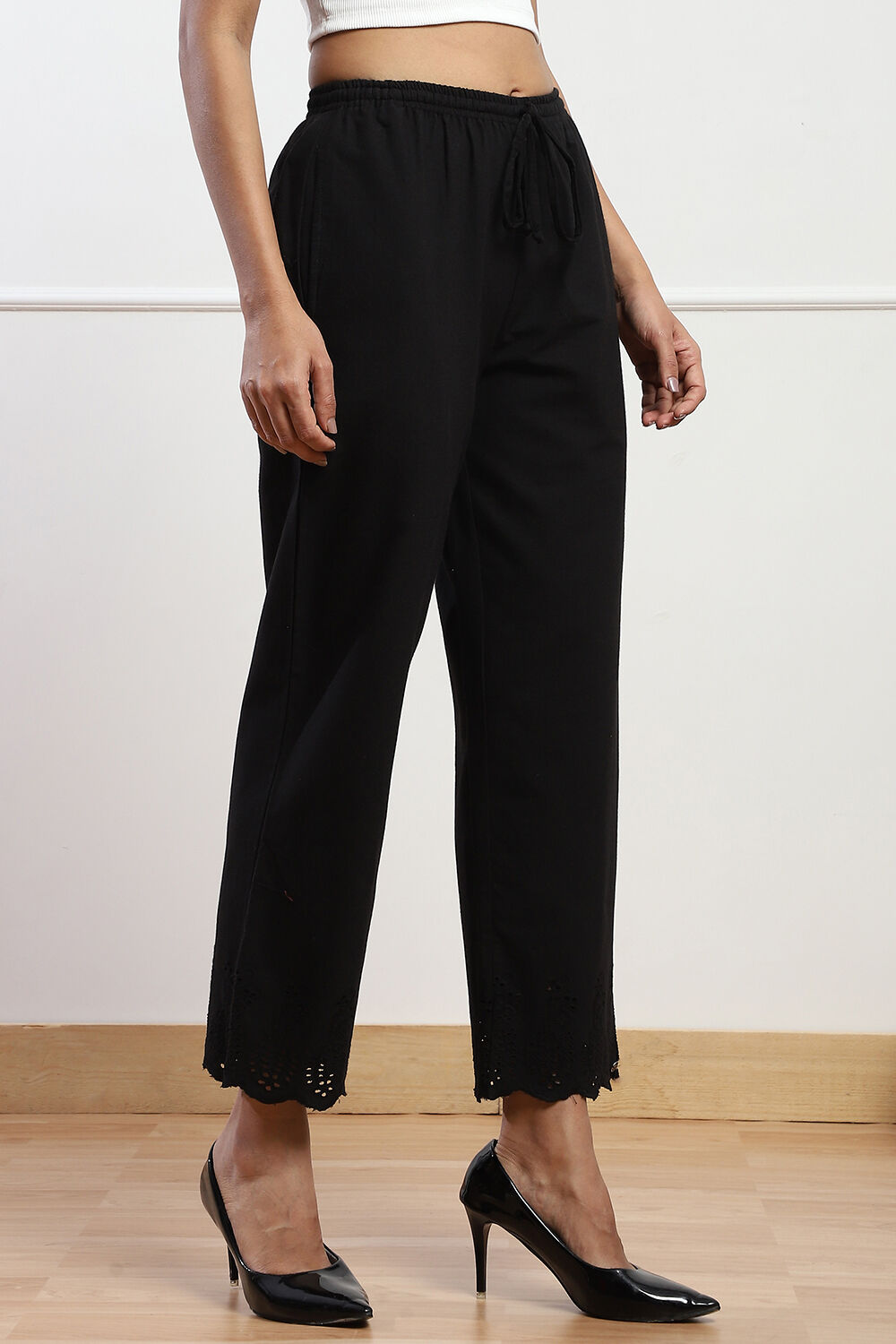 Mustard Cotton Flax Pants image number 3
