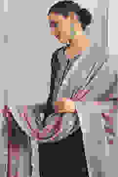 Beige Cotton Solid Dupatta image number 2