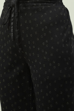 Black Acrylic Straight Kurta Pant Suit Set image number 6