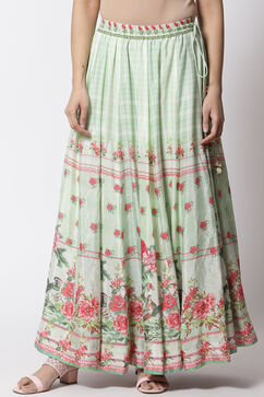 Green Art Silk Skirts image number 0
