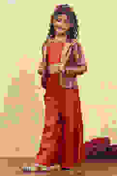 Pink Brocade Yarndyed Fitted 3 Piece Set image number 0