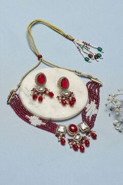 Red Brass Necklace Set image number 0