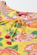 Yellow Cotton Straight Kurta Slim Pant Suit Set image number 1