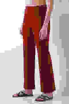 Maroon Solid Flared Pants image number 2