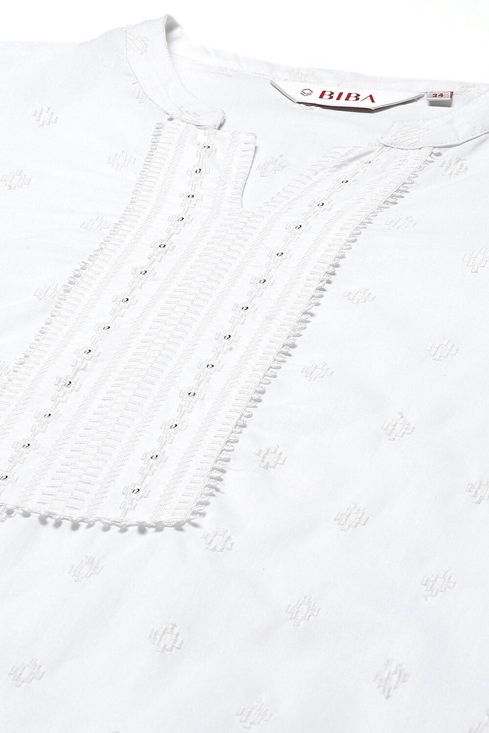 White Cotton Straight Kurta image number 1