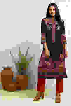 Chocolate Rayon Straight Kurta image number 0