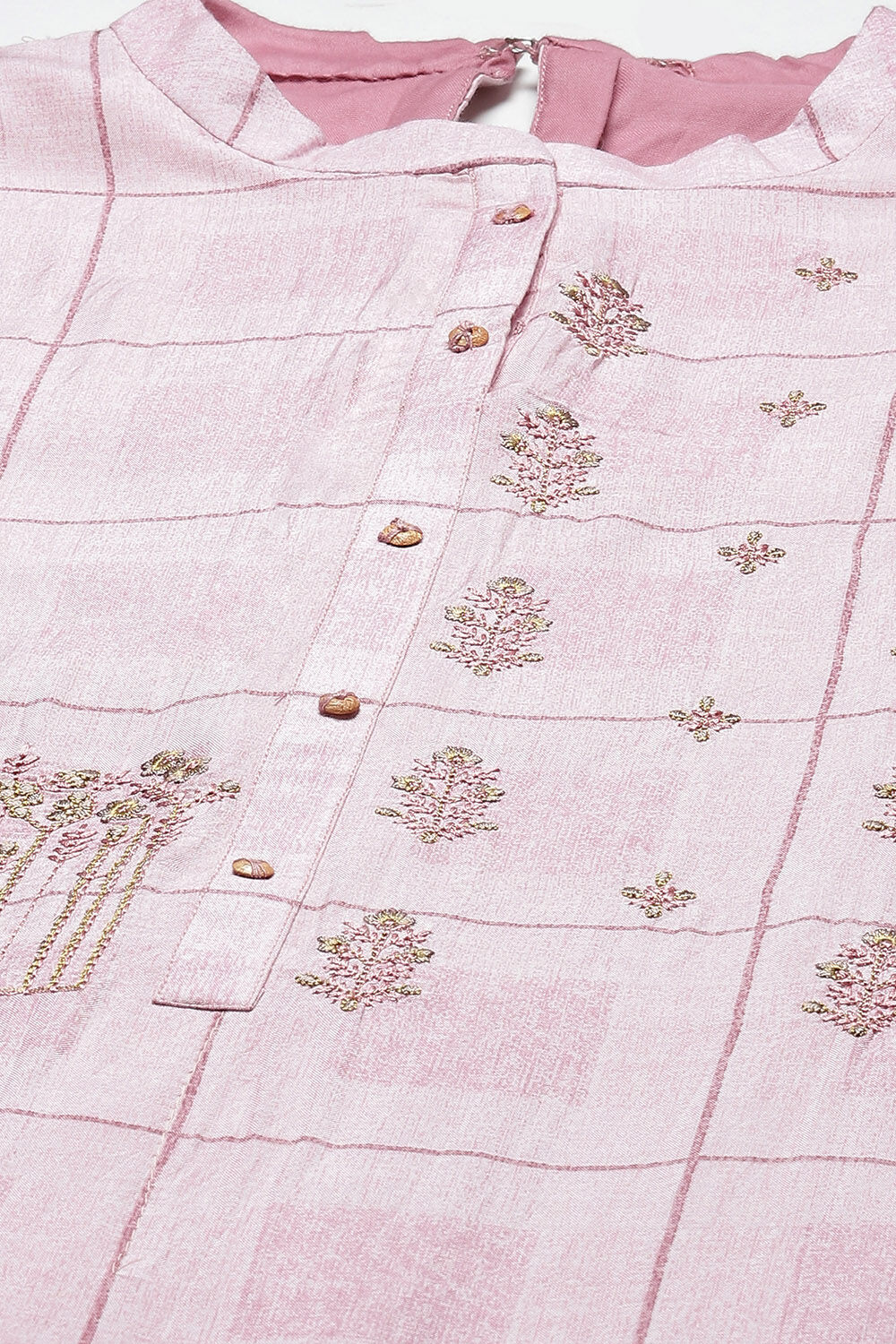 Light Pink Cotton Woven Unstitched Suit Set image number 1