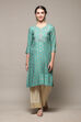 Navy Blue Rayon Straight Kurta Pants Set image number 6