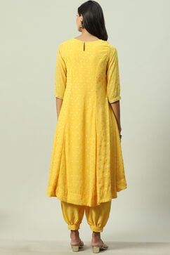 Yellow Art Silk Asymmetric Suit Set image number 4