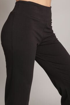 Black Knitted Cotton Blend Yoga Pants image number 1