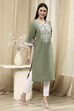 Maroon Cotton Dyed Straight Kurta image number 4