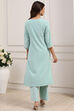 Black Polyester Yarndyed Straight Suit Set image number 4