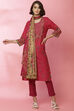 Fuchsia Cotton Straight Suit With Reversible Dupatta