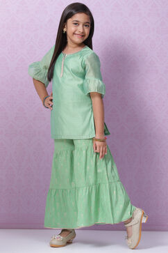 Green Art Silk Straight Kurta Set image number 6