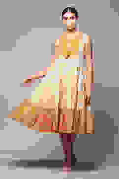 Orange Cotton Tiered Dress image number 5