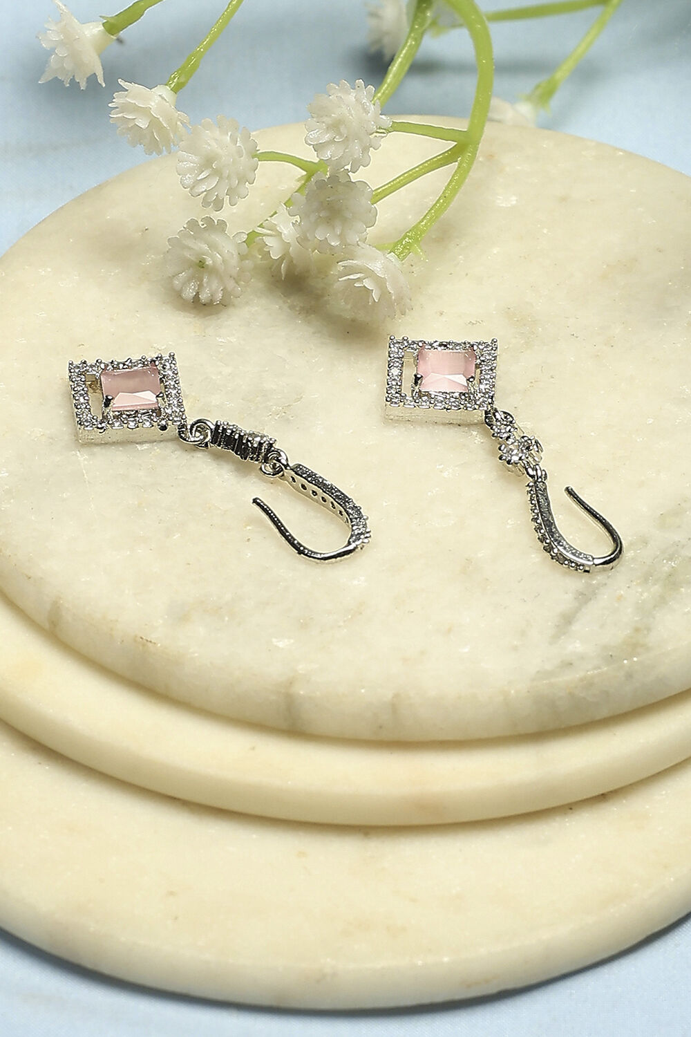 Light Pink Stone Earrings image number 2