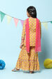 Yellow Poly Viscose Straight Printed Suit Set image number 4