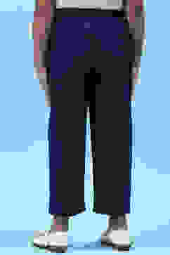 Marine Blue Cotton Solid Pants image number 4