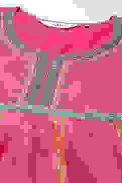 Fuschia Cotton Anarkali Kurta Churidar Suit Set image number 1