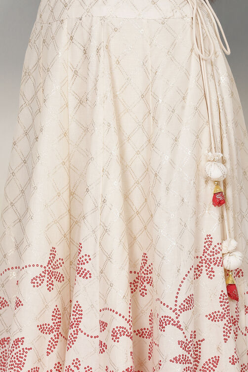 Red Poly Cotton Lehenga Set image number 2