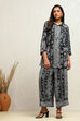 Black Viscose Rayon Straight Printed Kurta Set image number 6