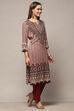 Brown Rayon Straight Kurta image number 4