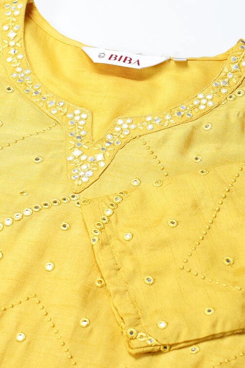 Yellow Viscose Kurta Garara Suit Set image number 1