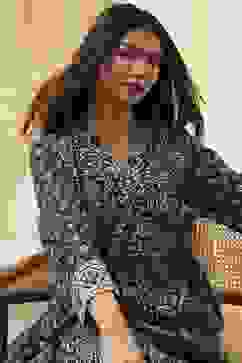 Indigo Pure Cotton Straight Suit Set image number 1