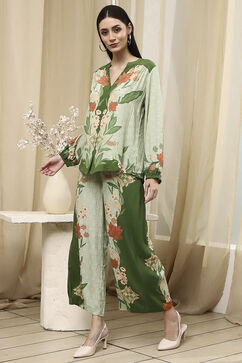 Green Floral Printed Co-ord Set image number 3
