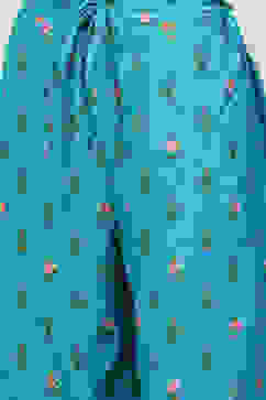 Turquoise Blue Art Silk Gathered Kurta Palazzo Suit Set image number 1