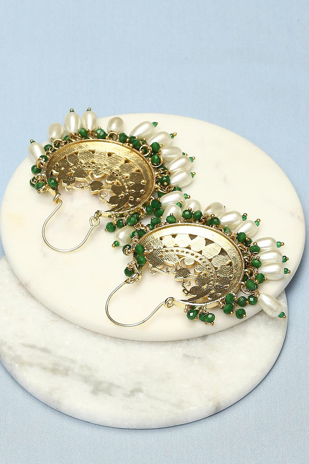 Green Brass Earrings image number 2