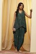 Teal Viscose Blend Straight Kurta Pants Set image number 0