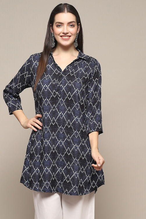 Indigo Rayon Straight Kurti image number 5