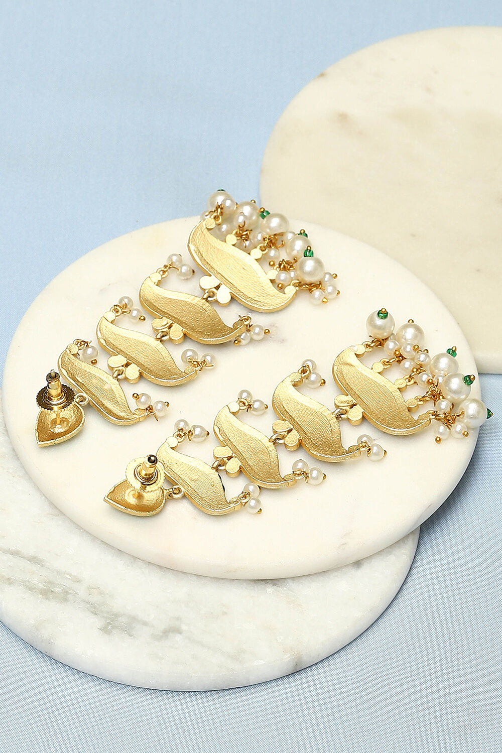 Green Brass Earrings image number 2