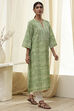 Green Pure Cotton Printed Straight Kurta image number 1