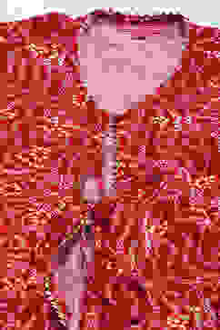 Red Rayon Front Open Kurta Regular Pants Suit Set image number 1