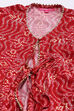 Red Rayon Front Open Kurta Regular Pant Suit Set image number 1
