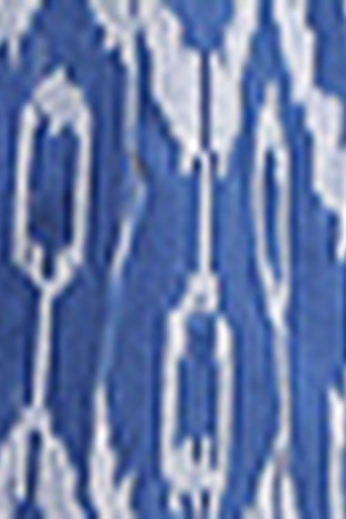 Blue Cotton Flared Yarndyed Dress image number 7