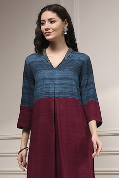 Teal Viscose Rayon Straight Printed Kurta Pants Set image number 1