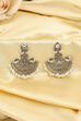 Gold & Silver Toned Oxidised Brass Studded Chandbalis image number 2