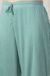 Turquoise Cotton Anarkali Kurta Palazzo Suit Set image number 2