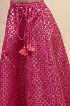 Fuchsia Printed Flared Lehenga Set image number 2