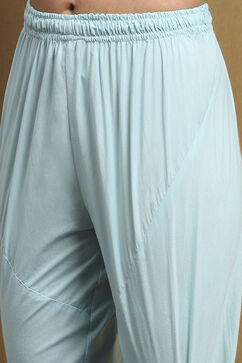 Powder Blue Embroidered Anarkali Suit Set image number 2